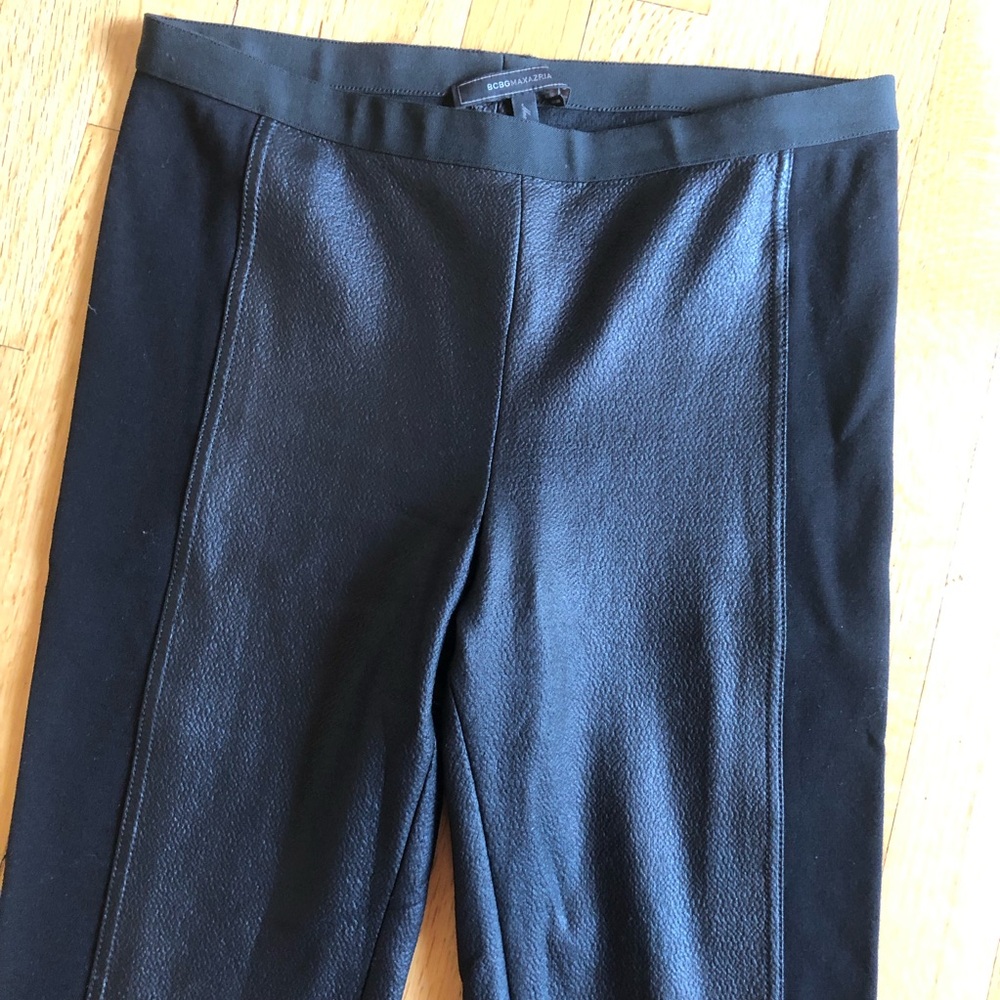 BCBG Max Azria Arlo black faux leather leggings M